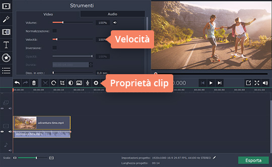 Modificare la velocità del filmato Scoprite il programma per velocizzare video di Movavi