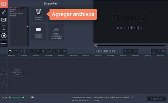 Elegir un vídeo necesario Recorte sus vídeos de manera sencilla con Movavi Video Editor