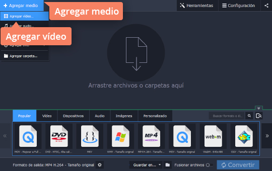 Añadir un vídeo necesario Reduzca el tamaño del vídeo con el software fácil de usar de Movavi