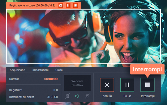 Avviare la registrazione audio Scaricate musica da Spotify con Movavi