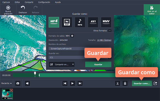 Cambiar el formato de la grabación Aprenda cómo bajar series de Netflix con el programa sencillo de Movavi