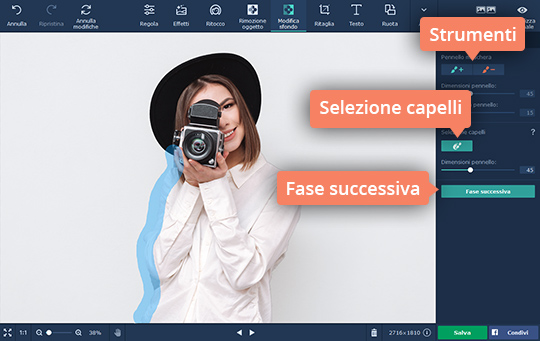 Colorare i bordi Provate il programma per cambiare sfondo alle foto di Movavi