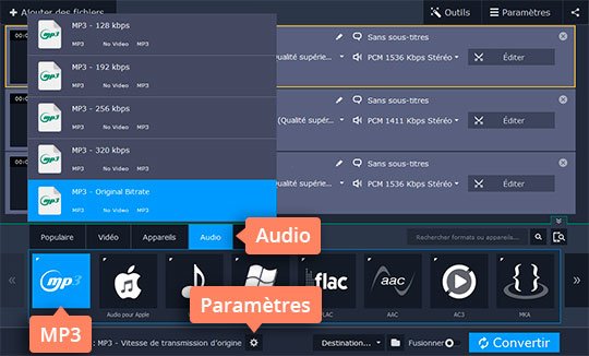 Sélectionner le format de sortie Essayez le convertisseur WAV - MP3 rapide