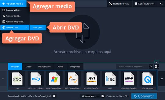 Escoger un vídeo para convertir Convierta su DVD a MKV fácilmente con el convertidor de Movavi
