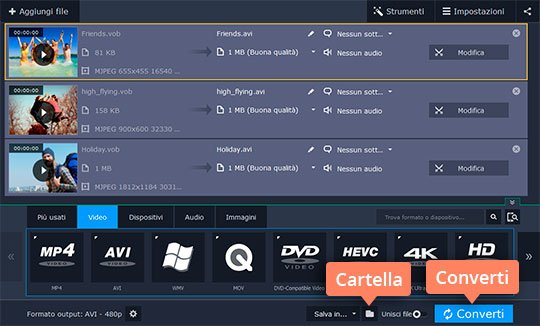 Avviare la conversione del DVD Provate il convertitore da DVD a AVI di Movavi