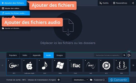 Ajouter un fichier FLAC Convertissez FLAC en MP3 rapidement