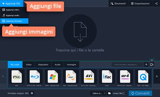 Aprire Movavi Video Converter Convertite file PNG in JPG senza sforzo