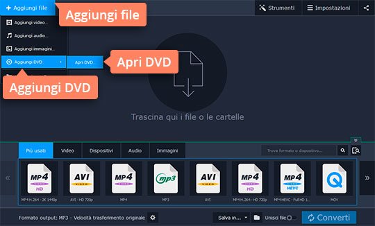 Aggiungere il file DVD Convertite file DVD in AVI con facilità