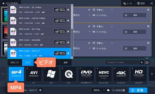 望むファイル形式を選択します 3ステップ:ファイル形式を選んでください