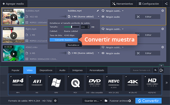 Ajustar el tamaño del vídeo Aprenda cómo comprimir un vídeo con el software fácil de Movavi