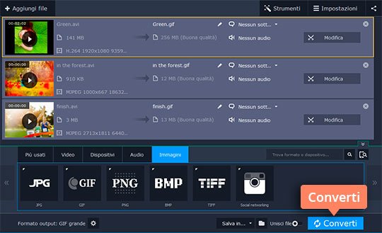 Convertire ed esportare la GIF pronta Scoprite come creare GIF animate dai video