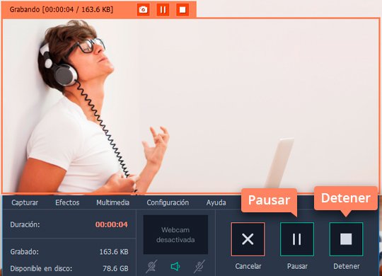 Empezar el copiado del audio Use el fácil grabador de audio online de Movavi