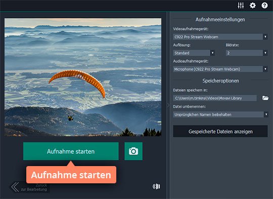 Aufnahme starten Starten Sie die Aufnahme, nachdem Sie Video digitalisiert haben
