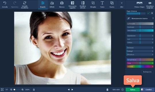 Salvare le modifiche Provate il programma per modificare foto di Movavi