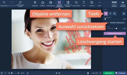 Einfaches Foto Retuschieren Programm Movavi Photo Editor