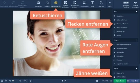 Einfaches Foto Retuschieren Programm Movavi Photo Editor