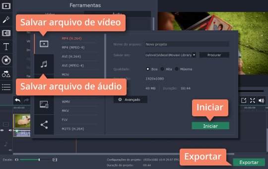 Salvar o arquivo Nivele o volume de todo o vídeo com o Movavi