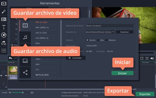 Guardar el archivo nuevo Use el software de Movavi como normalizador de audio