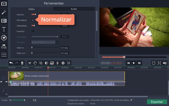 Normalizar áudio Normalize o volume de MP3 com o Movavi
