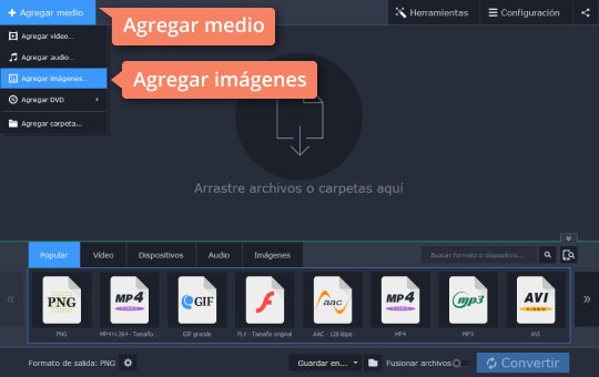 Agregar archivos de imágenes Convierta a JPG de forma fácil y rápida con Movavi Video Converter