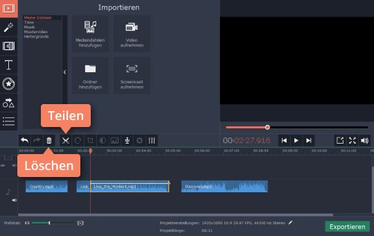 Audio schneiden Verwenden Sie Movavi für die Audiobearbeitung