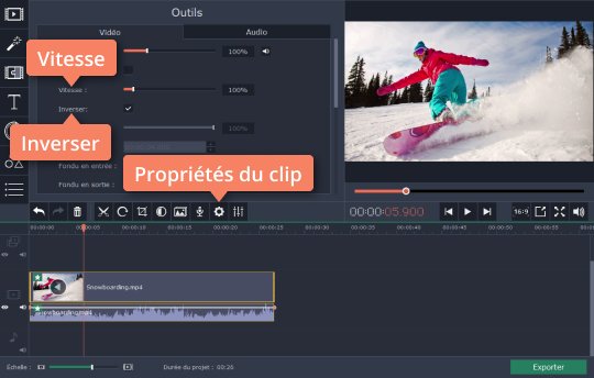 Inversez une vidéo avec Movavi Video Editor