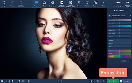 Enregistrez l'image améliorée Améliorez une photo facilement avec Movavi Photo Editor