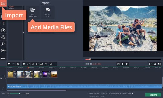 Přidejte do prezentace hudbu Přidejte hudbu - Program na tvorbu videa z fotek Movavi
