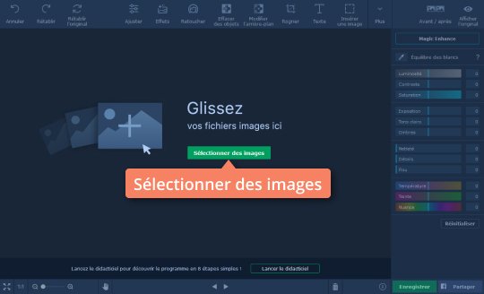 Ajouter l'image dans le programme Movavi Rognez une image avec Movavi Photo Editor