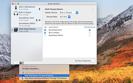 how to record audio output on mac