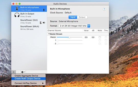 soundflower setup for mac quicktime player