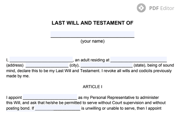 Free Last Will And Testament Printable Form Free Last Will And 