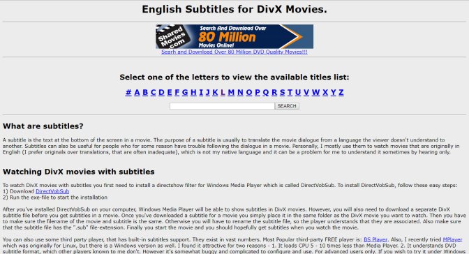 download divx subtitles