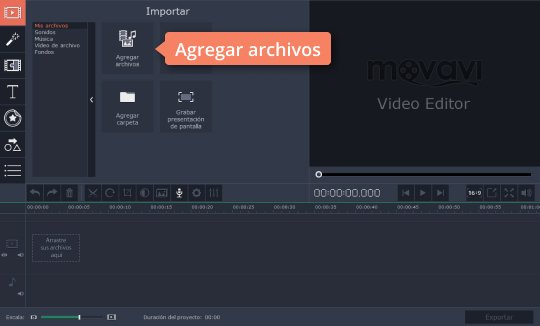 Agregar el clip de vídeo que desee iluminar Use el programa para aclarar vídeos oscuros de Movavi