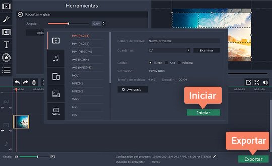 Exportar el vídeo Aprenda cómo recortar sus vídeos rápidamente con Movavi Video Editor