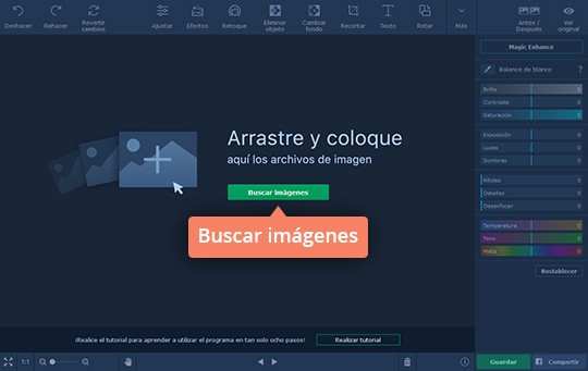 Agregar una foto para editar Quite el fondo a una imagen con el programa sencillo de Movavi