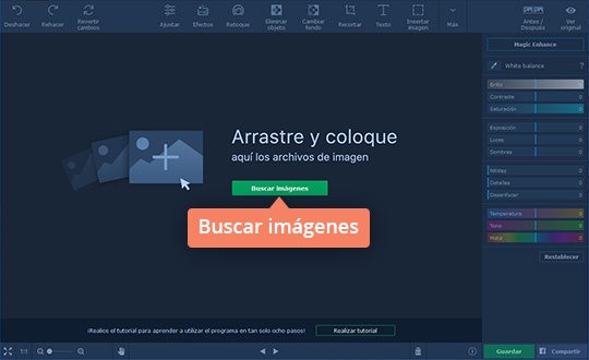 Arrastrar una imagen para editar Arregle las fotos borrosas con el programa fácil de Movavi
