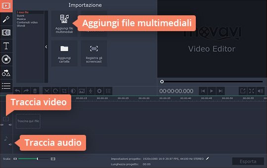 Aggiungere il file multimediale Aggiungete musica ai video con due clic
