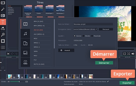 Cliquer sur le bouton Exporter Enregistrez votre diaporama avec le logiciel de montage