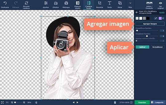 Establecer un fondo nuevo Borre los fondos de sus fotos fácilmente con Movavi Photo Editor