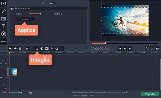 Ritagliare video Croppate video senza perdere qualità con Movavi