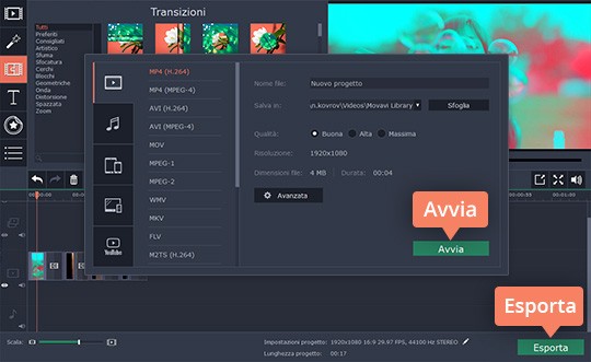 Salvare il video modificato Ruotate i video con pochi clic