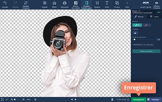 Enregistrer la photo modifiée Détourez des photos en quelques clics avec Movavi