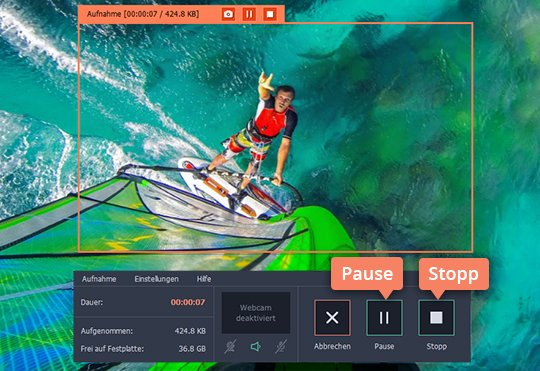 Den Videoaufnehmenprozess mit Movavi regulieren Starten Sie REC um mit Movavi Screen Recorder Movavi Videos zu downloaden