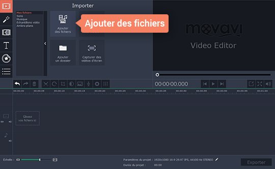 Importez les fichiers dans le logiciel pour assembler des vidéos