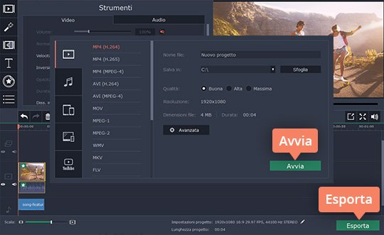 Salvare il video modificato Imparate come fare video velocizzati - Movavi