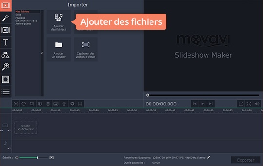 Importer des fichiers à Movavi video editor Utilisez le logiciel de montage photo avec musique de Movavi