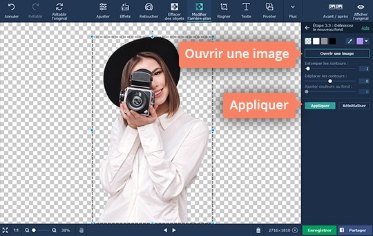 Découper une photo et choisir le nouveau fond Découpez une photo dans Movavi Photo Editor