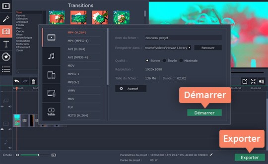 Collez deux vidéos avec Movavi Video Editor