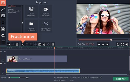 Réglez la durée du son avec Movavi Video Editor